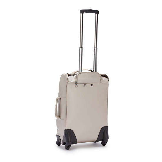 Kipling Darcey Small Metallic Carry-On Rolling Kofferter Beige | NO 1472IL